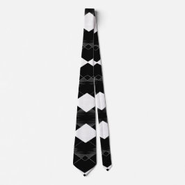 Svart och vitt geometriskt argyle Diamond Necktie Slips