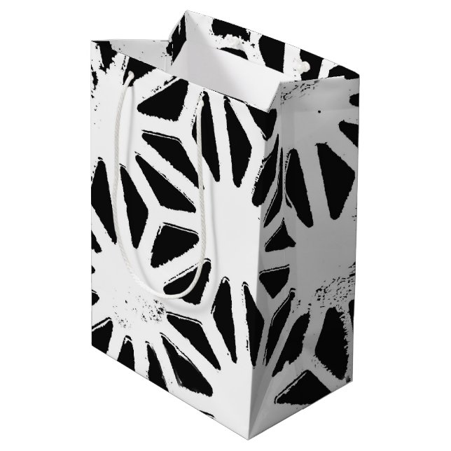 Svart och vitt geometriskt mönster (Baksidan Vinklad)