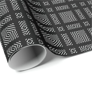 Svart och vitt geometriskt mönster Ama Presentpapper