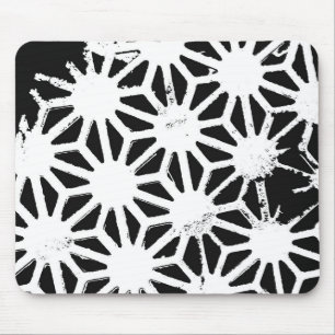 Svart och vitt geometriskt mönster musmatta