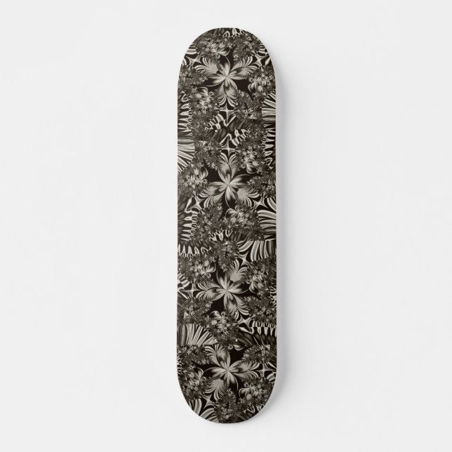Svart och vitt geometriskt skateboard bräda 20 cm (Framsida)