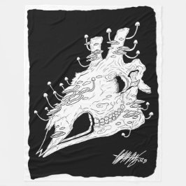 Svart och vitt Giraffe-skalle Fleecefilt