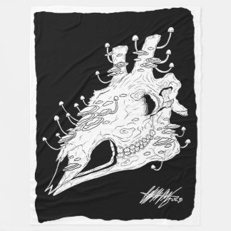 Svart och vitt Giraffe-skalle Fleecefilt