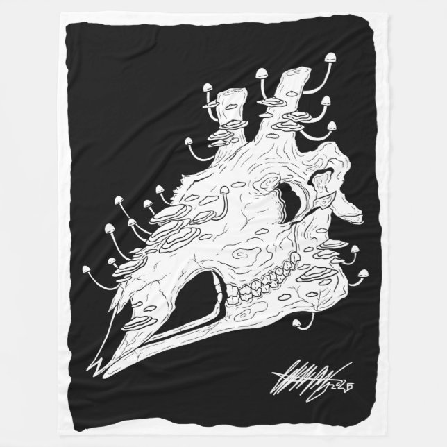 Svart och vitt Giraffe-skalle Fleecefilt (Framsidan)