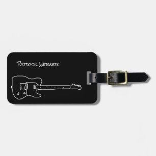 Svart och vitt gitarr, guitaristiskt resande bagagebricka