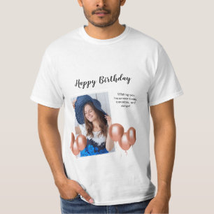 Svart och vitt Grattis på födelsedagen-foto T-Shir T Shirt