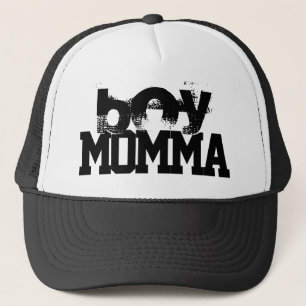 Svart och vitt grunge BOY MOMMA-tecken   Keps