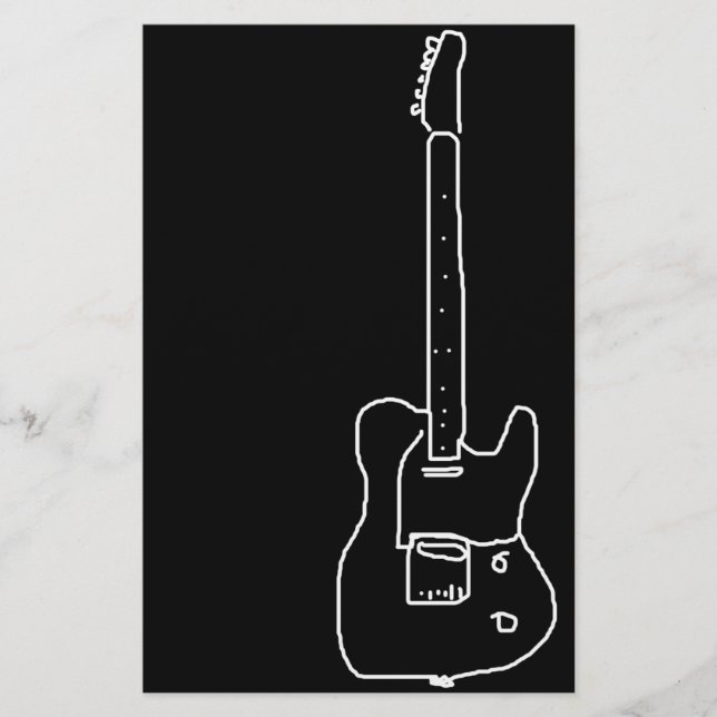 Svart och vitt guitar brevpapper (Framsida)
