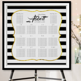 Svart och vitt Guld-sätesdiagram alfabetiskt Poster