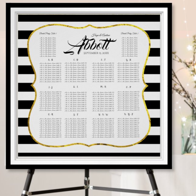 Svart och vitt Guld-sätesdiagram alfabetiskt Poster (Skapare uppladdad)