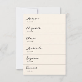 Svart och vitt Hand plockade-Bröllop-platskort DIY Inbjudningar