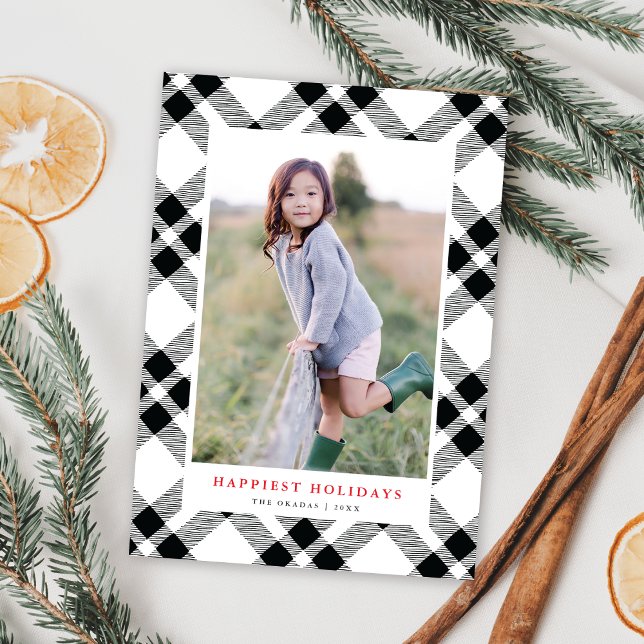 Svart och vitt handritat julfoto julkort (Skapare uppladdad)