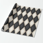 Svart och vitt Harlequin-kontroll för medeltida Fe Presentpapper<br><div class="desc">Denna papper har en elegant Harlequin mönster av svarta och antika vita diamanter. Perfekt för hantverk och dekorationer.</div>