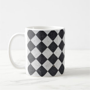 Svart och vitt harlequingrafik kaffemugg