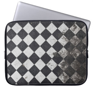 Svart och vitt harlequingrafik laptop fodral