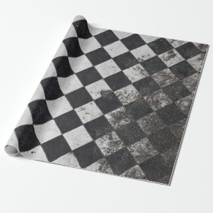 Svart och vitt harlequingrafik presentpapper