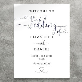 Svart Och Vitt Hjärtformad Bröllopsväggskylt Med S Poster