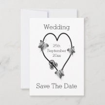 Svart och vitt hjärtkärl Spara datum