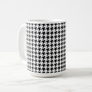 Svart och vitt houndstoft kaffemugg