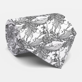 Svart och vitt hump-val slips