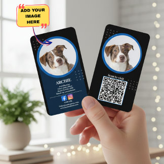 Svart och Vitt: Hund Foto Sociala Medier Företag Visitkort