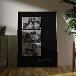Svart och Vitt Hur Lyckliga Vi Är 3 Bilder Väggkon Poster
