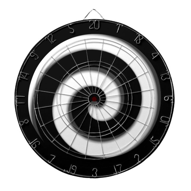 Svart och vitt Hypnotis-reglementsnämnd Darttavla (Framsidan)