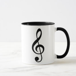 Svart och vitt i Treble Clef Music Note Mugg