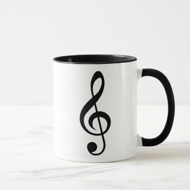 Svart och vitt i Treble Clef Music Note Mugg (Höger)
