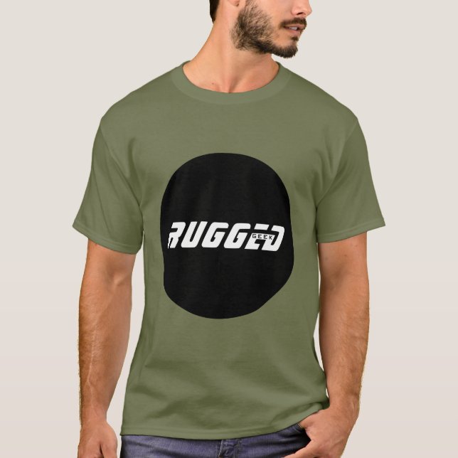 Svart och vitt Intelligent och Tuff RUGGED GEEK T Shirt (Framsida)
