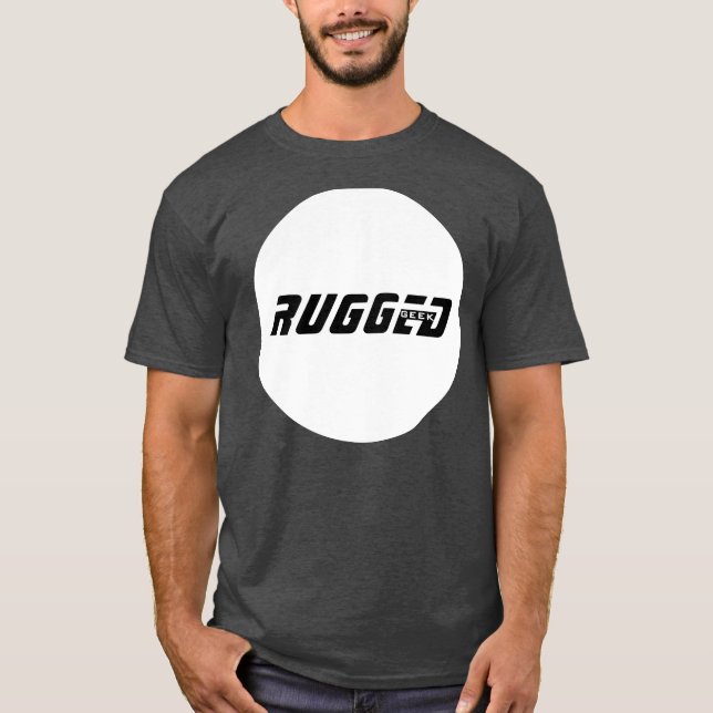Svart och vitt Intelligent och Tuff RUGGED GEEK T Shirt (Framsida)