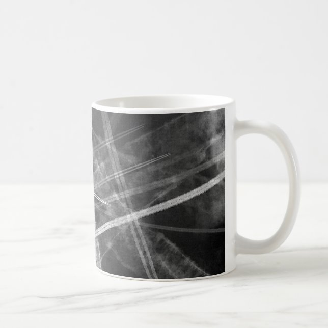 Svart och vitt Jet-spår Kaffemugg (Höger)