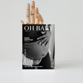 Svart och vitt journalhölje, foto Babydusch Inbjudningar