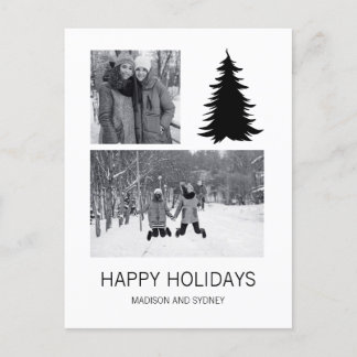 Svart och vitt Julgran-foto Helg Vykort