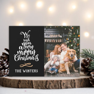 Svart och vitt Julgran-fotot Julkort