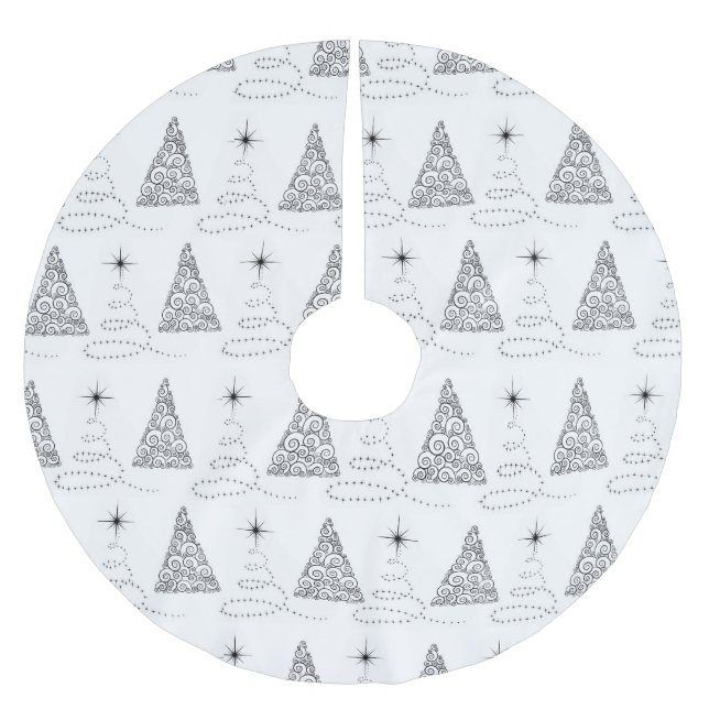 SVART OCH VITT JULGRANAR JULGRANSMATTA BORSTAD POLYESTER (Framsidan)