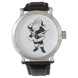 Svart och vitt jultomten armbandsur