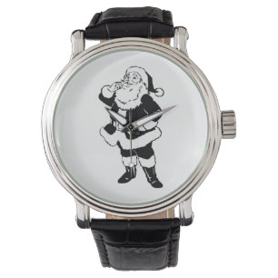 Svart och vitt jultomten armbandsur