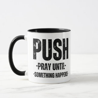 Svart och vitt kaffe mugg med motiverande citat