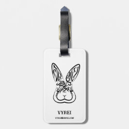 Svart och vitt kanin bagagebricka