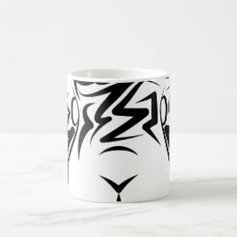Svart och vitt kanin kaffemugg