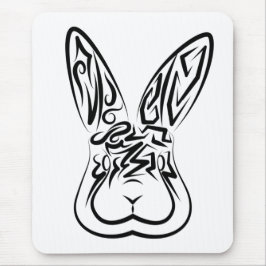 Svart och vitt kanin musmatta