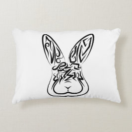 Svart och vitt kanin prydnadskudde