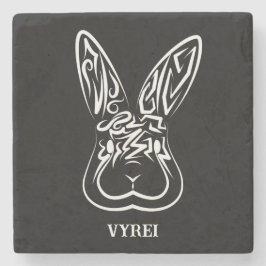 Svart och vitt kanin stenunderlägg