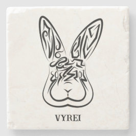 Svart och vitt kanin stenunderlägg