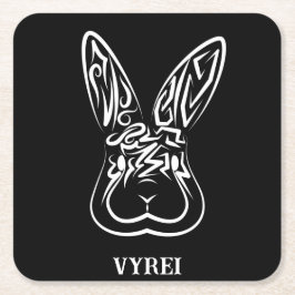 Svart och vitt kanin underlägg papper kvadrat