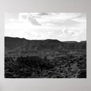 Svart och vitt kaprock Canyon liggande 16 x 20 Poster