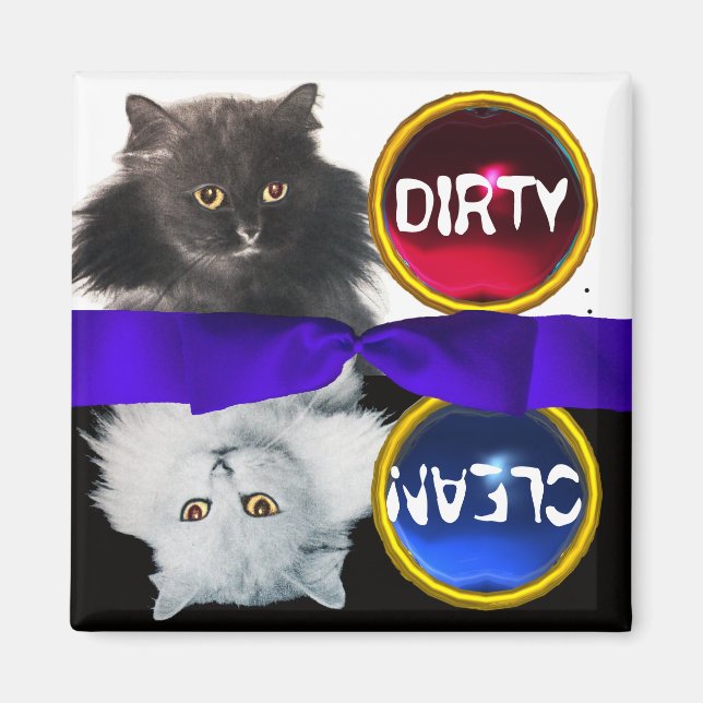 SVART OCH VITT KATTSKYDD CLEAN MAGNET (Framsidan)