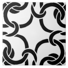 Svart och vitt keltiskt Knot Seamless Mönster Tile Kakelplatta