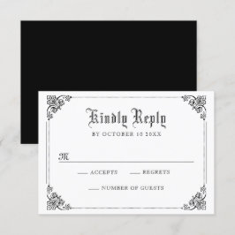 Svart och vitt klassiskt gotskt OSA kort